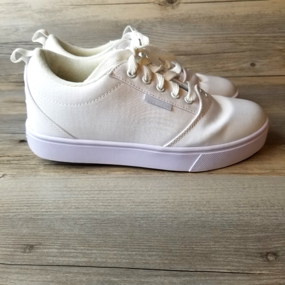 Heelys Pro 20 Canvas All White Wheeled Heel Shoes - Picture 1 of 10